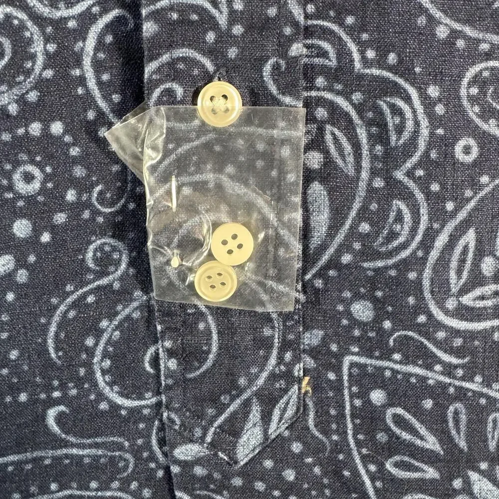 Polo Ralph Lauren Cambridge Shirt Mens Small Blue Paisley Linen Button Up